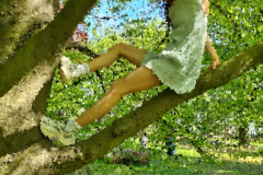 Stammheim Castle Park Cologne - Girl climbs in a tree .. 07